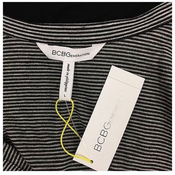 BCBGeneration Black Gray Mixed Media Romper Large - Picture 5 of 5